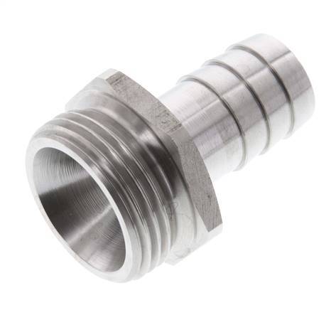 G 1'' Außengewinde x 19 mm Schlauchanschluss aus Edelstahl 40 bar