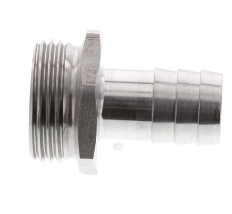 G 1'' Außengewinde x 19 mm Schlauchanschluss aus Edelstahl 40 bar