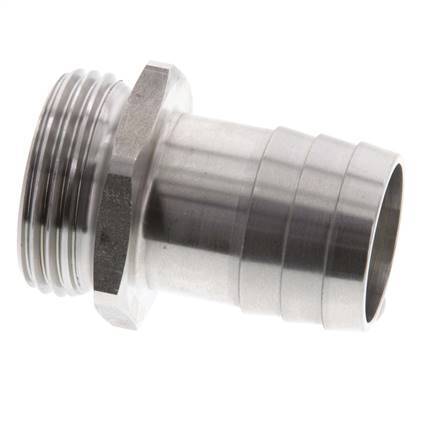 G 1'' Außengewinde x 25 mm Schlauchanschluss aus Edelstahl 40 bar