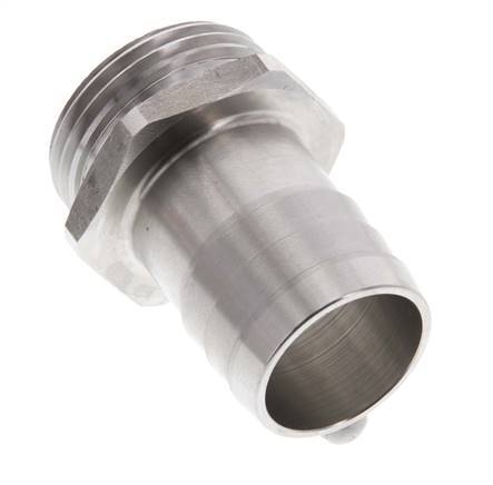 G 1'' Außengewinde x 25 mm Schlauchanschluss aus Edelstahl 40 bar