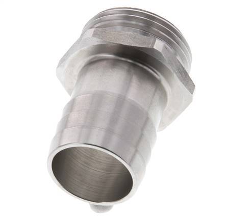 G 1'' Außengewinde x 25 mm Schlauchanschluss aus Edelstahl 40 bar
