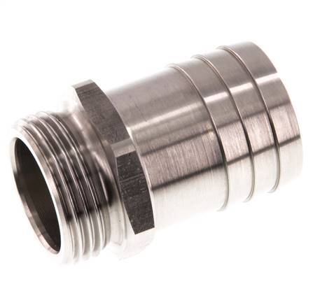 G 1'' Außengewinde x 32 mm Schlauchanschluss aus Edelstahl 40 bar