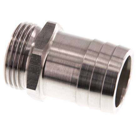 G 1'' Außengewinde x 32 mm Schlauchanschluss aus Edelstahl 40 bar