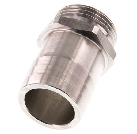 G 1'' Außengewinde x 32 mm Schlauchanschluss aus Edelstahl 40 bar
