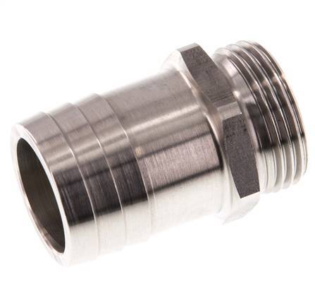G 1'' Außengewinde x 32 mm Schlauchanschluss aus Edelstahl 40 bar