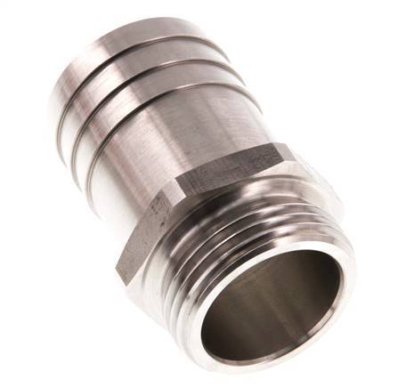 G 1'' Außengewinde x 32 mm Schlauchanschluss aus Edelstahl 40 bar