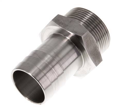 G 1 1/2'' Außengewinde x 38 mm Schlauchanschluss aus Edelstahl 40 bar