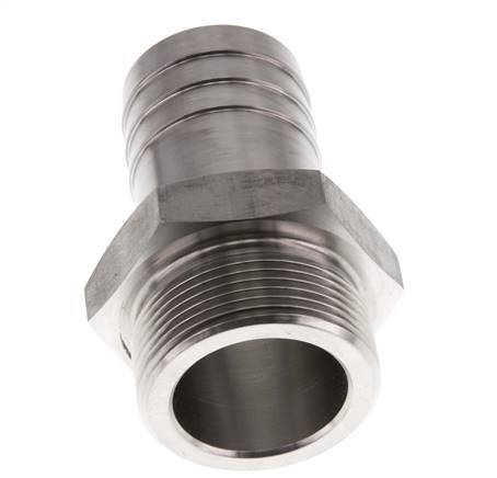 G 1 1/2'' Außengewinde x 38 mm Schlauchanschluss aus Edelstahl 40 bar