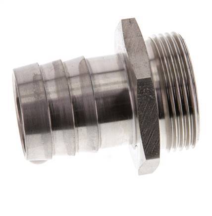 G 1 1/4'' Außengewinde x 32 mm Schlauchanschluss aus Edelstahl 40 bar