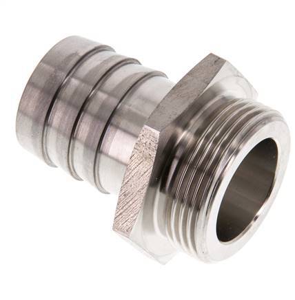 G 1 1/4'' Außengewinde x 32 mm Schlauchanschluss aus Edelstahl 40 bar