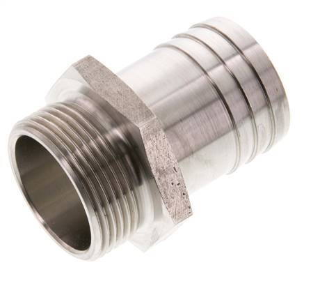 G 1 1/4'' Außengewinde x 38 mm Schlauchanschluss aus Edelstahl 40 bar