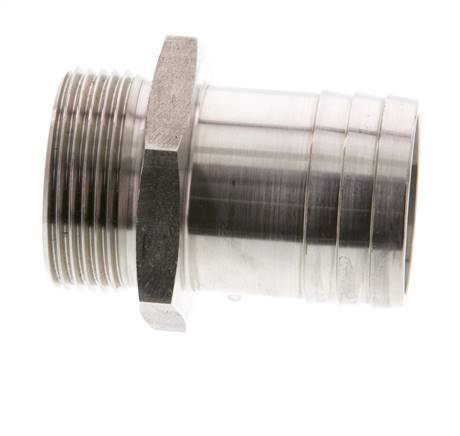 G 1 1/4'' Außengewinde x 38 mm Schlauchanschluss aus Edelstahl 40 bar