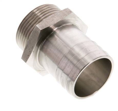 G 1 1/4'' Außengewinde x 38 mm Schlauchanschluss aus Edelstahl 40 bar