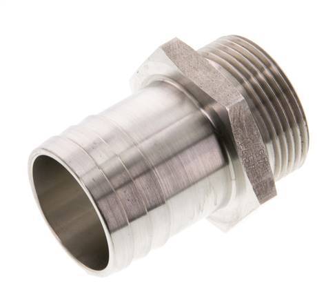 G 1 1/4'' Außengewinde x 38 mm Schlauchanschluss aus Edelstahl 40 bar