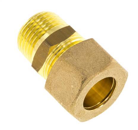 R 1/2'' Male x 16mm Brass Straight Compression Fitting 76 Bar DIN EN 1254-2