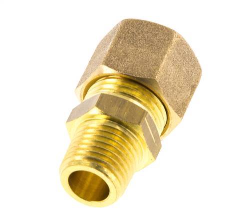 R 1/4'' Male x 10mm Brass Straight Compression Fitting 95 Bar DIN EN 1254-2 [2 Pieces]