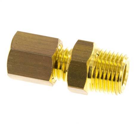 R 1/8'' Male x 4mm Brass Straight Compression Fitting 150 Bar DIN EN 1254-2 [2 Pieces]