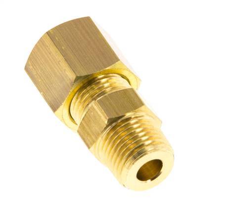 R 1/8'' Male x 6mm Brass Straight Compression Fitting 150 Bar DIN EN 1254-2 [2 Pieces]