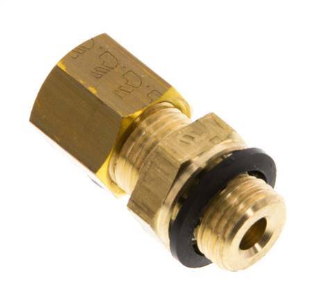 G 1/8'' Male x 5mm Brass Straight Compression Fitting with PA Seal 150 Bar DIN EN 1254-2