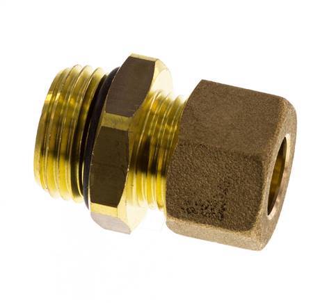 G 1/2'' Male x 12mm Brass Straight Compression Fitting with NBR Seal 75 Bar DIN EN 1254-2