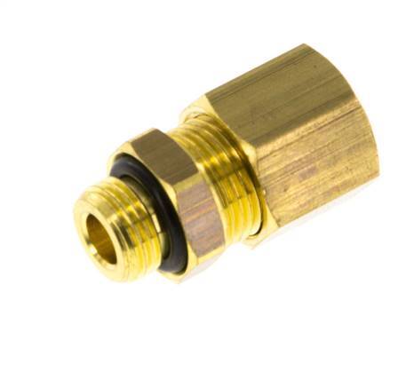 G 1/8'' Male x 8mm Brass Straight Compression Fitting with NBR Seal 135 Bar DIN EN 1254-2 [2 Pieces]
