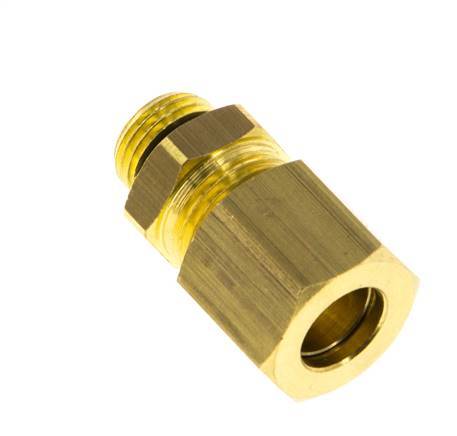 G 1/8'' Male x 8mm Brass Straight Compression Fitting with NBR Seal 135 Bar DIN EN 1254-2 [2 Pieces]