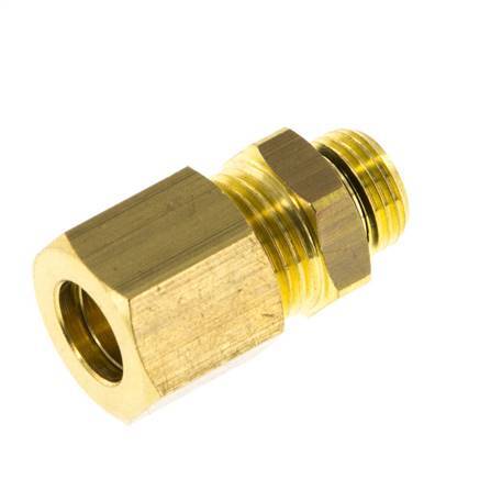 G 1/8'' Male x 8mm Brass Straight Compression Fitting with NBR Seal 135 Bar DIN EN 1254-2 [2 Pieces]