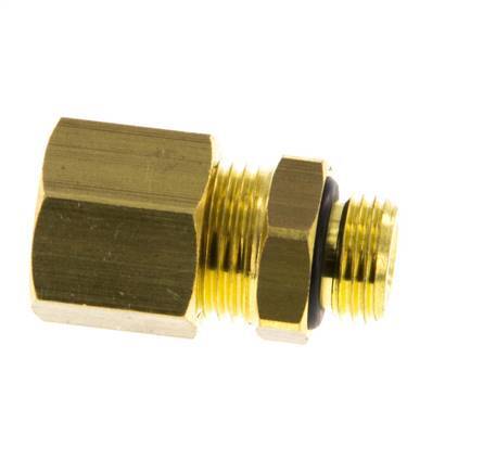 G 1/8'' Male x 8mm Brass Straight Compression Fitting with NBR Seal 135 Bar DIN EN 1254-2 [2 Pieces]