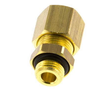 G 1/8'' Male x 8mm Brass Straight Compression Fitting with NBR Seal 135 Bar DIN EN 1254-2 [2 Pieces]