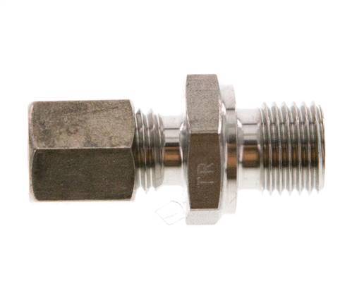 G 1/4'' Male x 6L Stainless steel Straight Compression Fitting 315 Bar DIN 2353