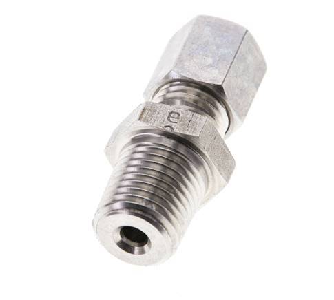1/4'' NPT Male x 6L Stainless steel Straight Compression Fitting 315 Bar DIN 2353
