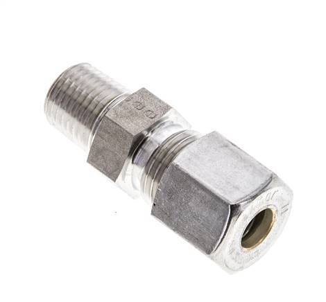1/4'' NPT Male x 8S Stainless steel Straight Compression Fitting 630 Bar DIN 2353