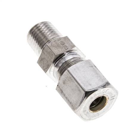 1/4'' NPT Male x 8S Stainless steel Straight Compression Fitting 630 Bar DIN 2353