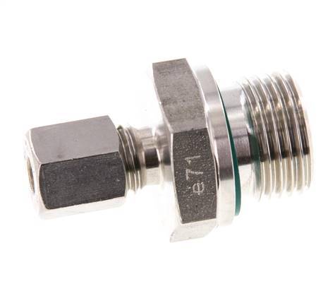 G 1/2'' Male x 6L Stainless steel Straight Compression Fitting with FKM Seal 315 Bar DIN 2353