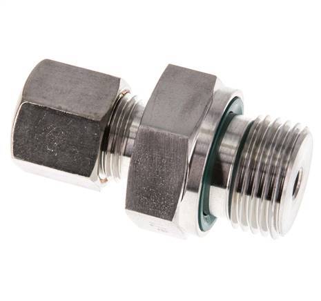 G 1/2'' Außengewinde x 8S Edelstahl-Kompressionsverschraubung mit FKM-Dichtung 630 bar DIN 2353