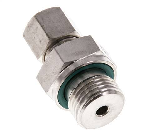 G 1/2'' Außengewinde x 8S Edelstahl-Kompressionsverschraubung mit FKM-Dichtung 630 bar DIN 2353