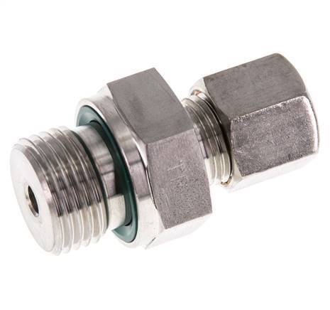 G 1/2'' Außengewinde x 8S Edelstahl-Kompressionsverschraubung mit FKM-Dichtung 630 bar DIN 2353