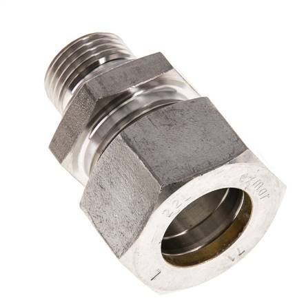 G 1/2'' Außengewinde x 22L Edelstahl-Kompressionsverschraubung mit FKM-Dichtung 160 bar DIN 2353