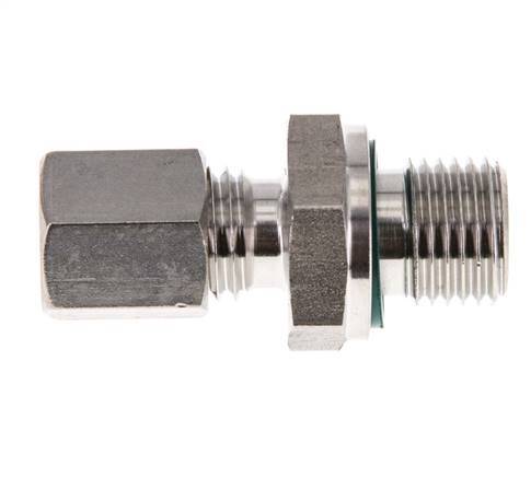 G 1/4'' Außengewinde x 6L Edelstahl-Kompressionsverschraubung mit FKM-Dichtung 315 bar DIN 2353