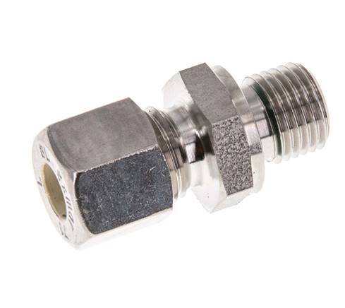 G 1/4'' Außengewinde x 8L Edelstahl-Kompressionsverschraubung mit FKM-Dichtung 315 bar DIN 2353
