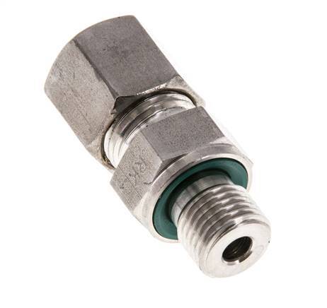 G 1/4'' Außengewinde x 8S Edelstahl-Kompressionsverschraubung mit FKM-Dichtung 630 bar DIN 2353