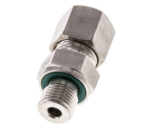 G 1/4'' Außengewinde x 8S Edelstahl-Kompressionsverschraubung mit FKM-Dichtung 630 bar DIN 2353