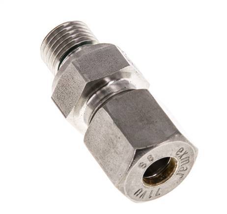 G 1/4'' Außengewinde x 8S Edelstahl-Kompressionsverschraubung mit FKM-Dichtung 630 bar DIN 2353
