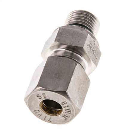 G 1/4'' Außengewinde x 8S Edelstahl-Kompressionsverschraubung mit FKM-Dichtung 630 bar DIN 2353