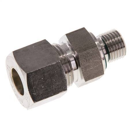 G 1/4'' Außengewinde x 12S Edelstahl-Kompressionsverschraubung mit FKM-Dichtung 630 bar DIN 2353