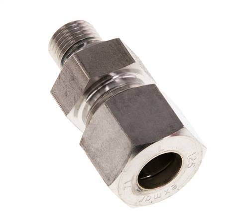 G 1/4'' Außengewinde x 12S Edelstahl-Kompressionsverschraubung mit FKM-Dichtung 630 bar DIN 2353