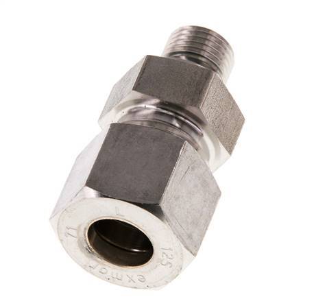 G 1/4'' Außengewinde x 12S Edelstahl-Kompressionsverschraubung mit FKM-Dichtung 630 bar DIN 2353