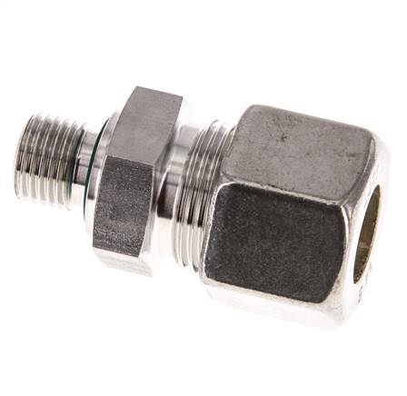 G 1/4'' Außengewinde x 14S Edelstahl-Kompressionsverschraubung mit FKM-Dichtung 630 bar DIN 2353