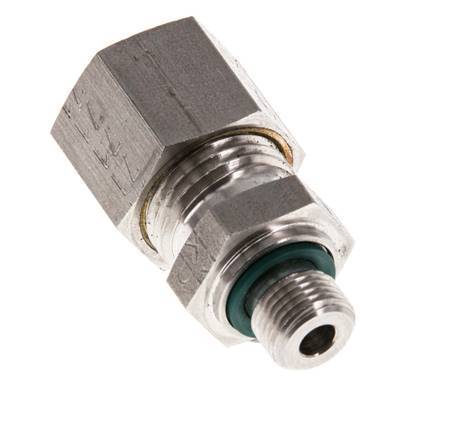 G 1/8'' Außengewinde x 10L Edelstahl-Verschraubung mit FKM-Dichtung 315 bar DIN 2353