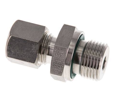 G 3/8'' Außengewinde x 8L Edelstahl-Verschraubung mit FKM-Dichtung 315 bar DIN 2353